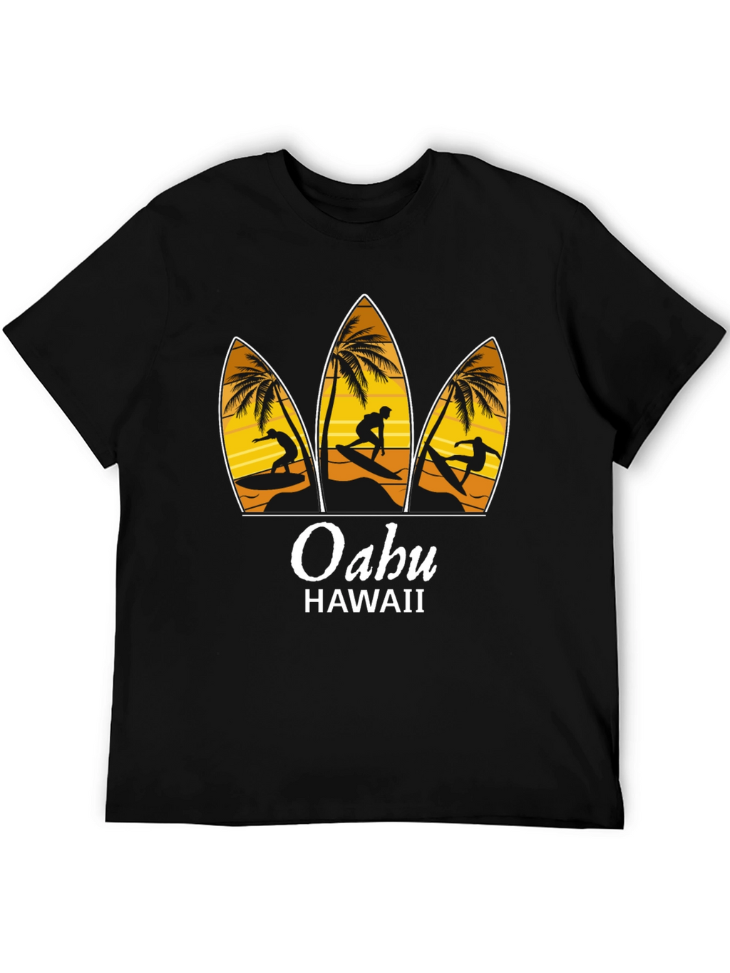 Oahu Hawaii Surfboard T-Shirt