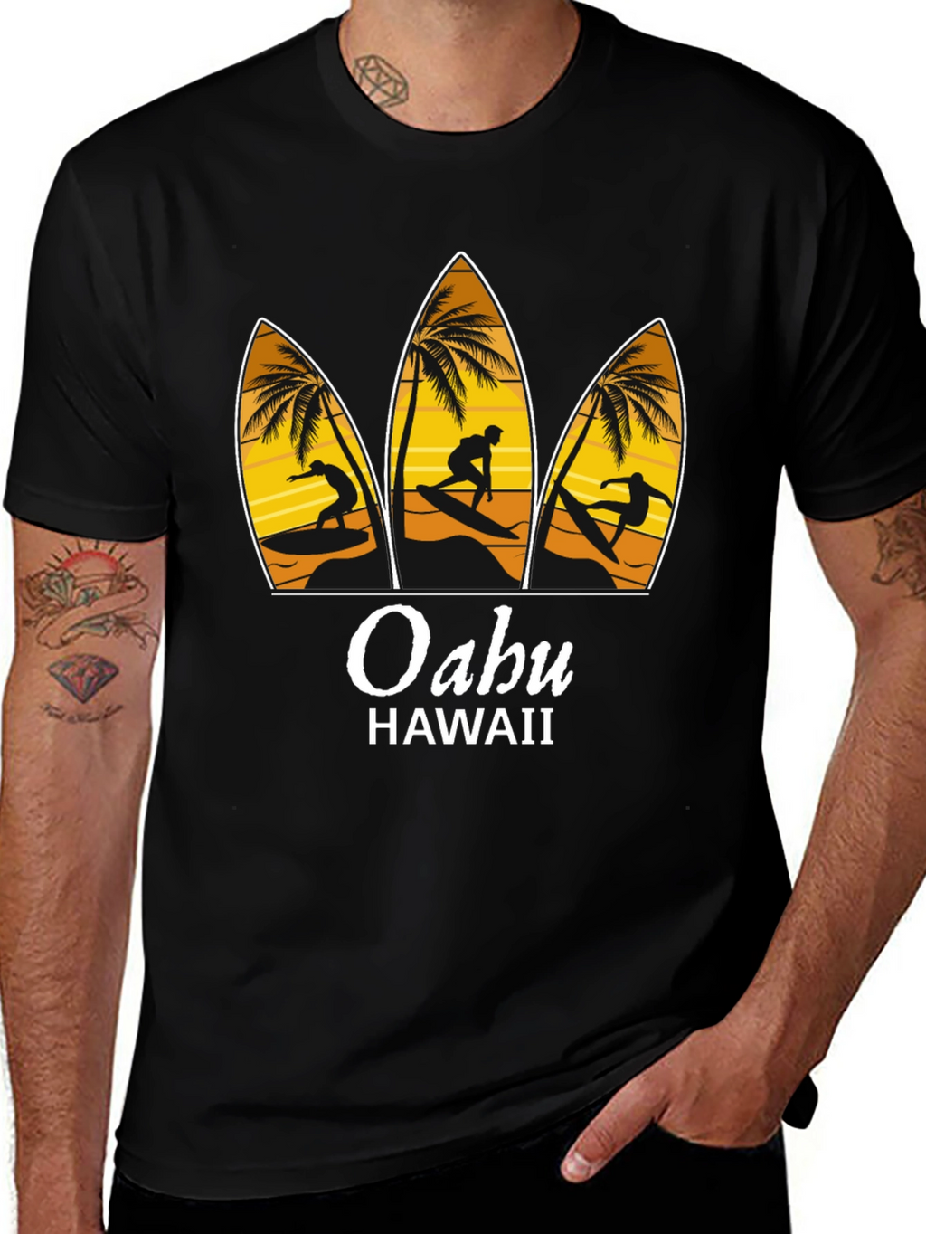 Oahu Hawaii Surfboard T-Shirt