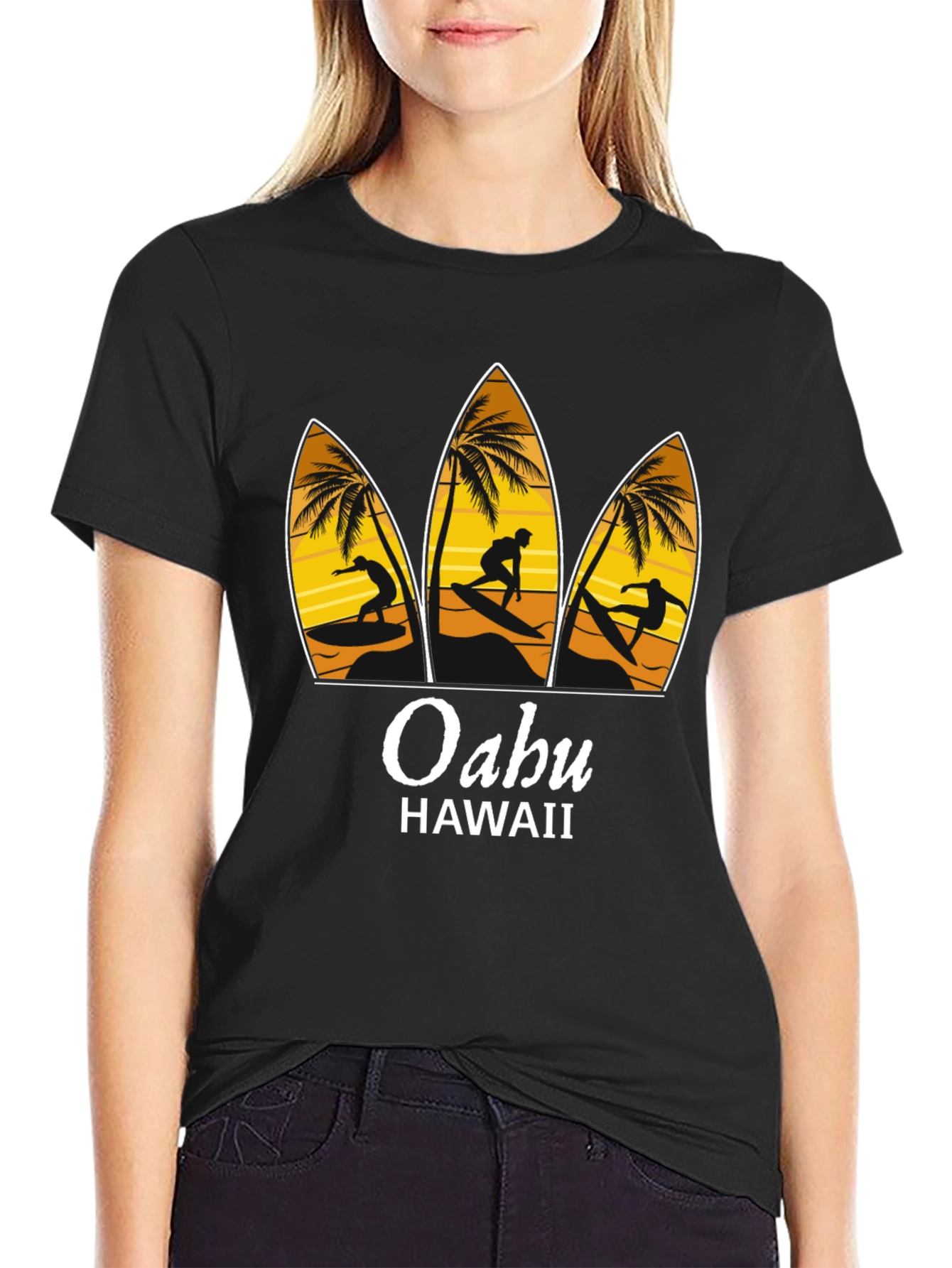 Oahu Hawaii Surfboard T-Shirt
