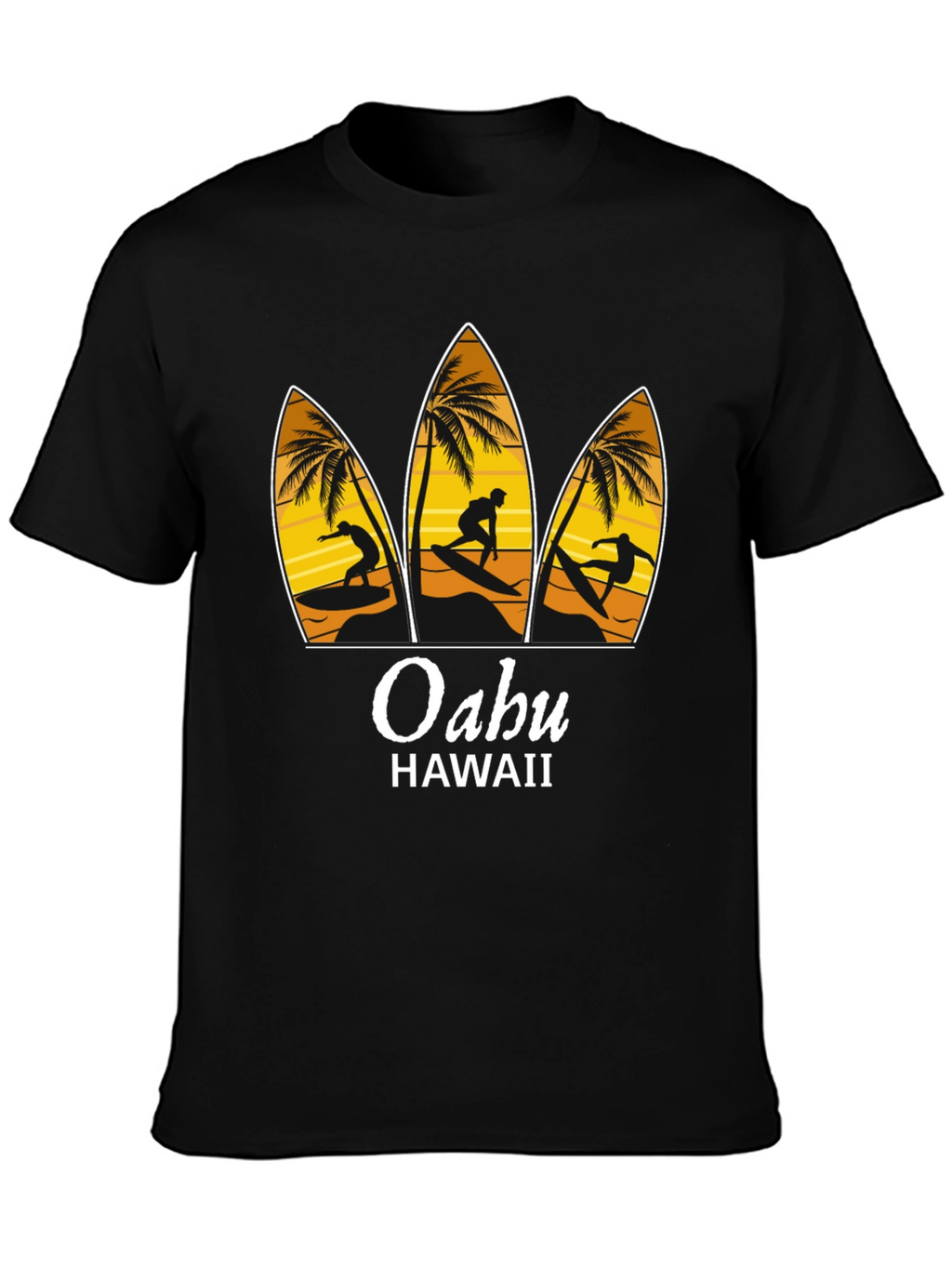 Oahu Hawaii Surfboard T-Shirt