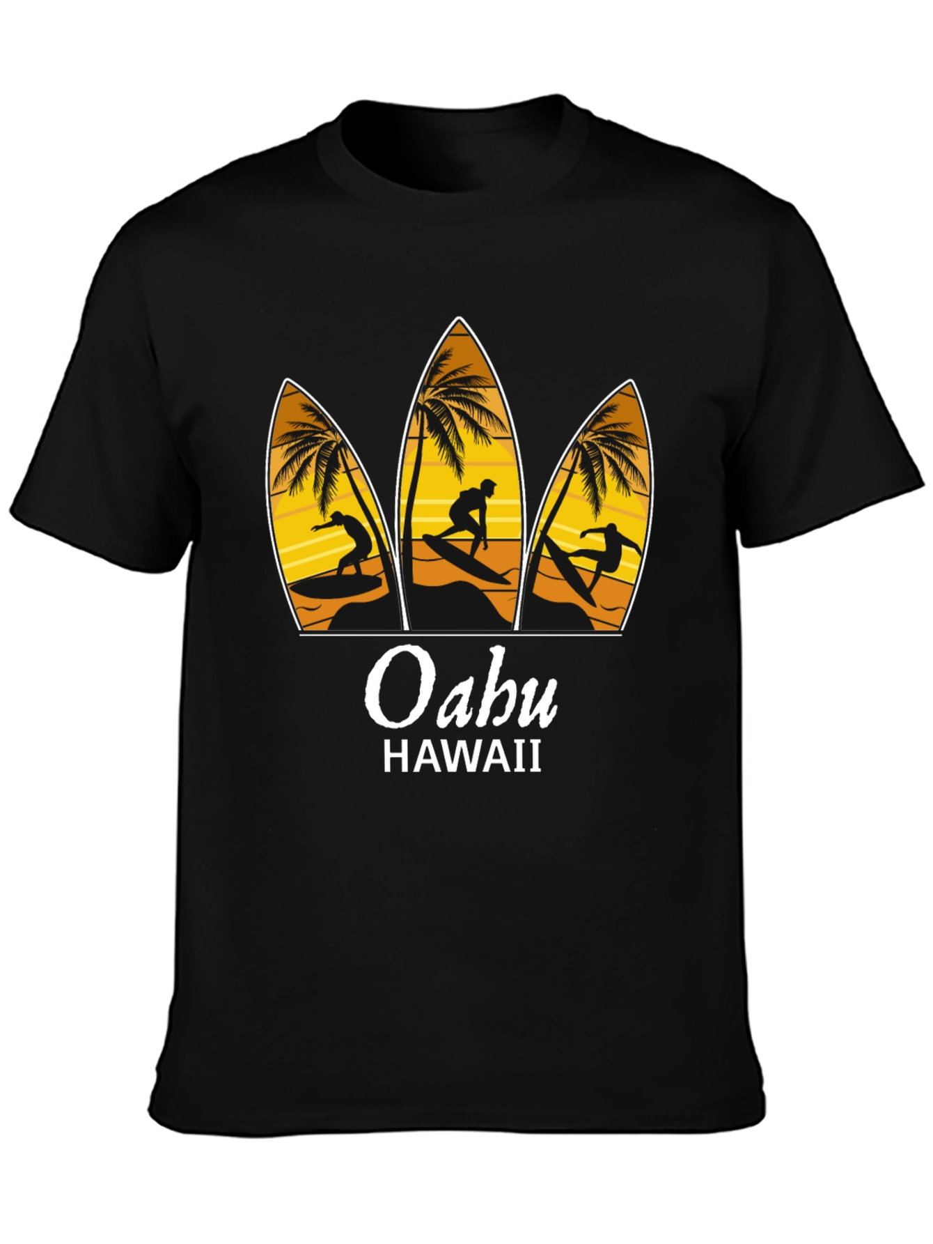 Oahu Hawaii Surfboard T-Shirt