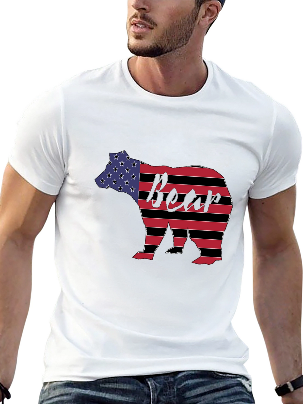 American Flag Bear Graphic Tee