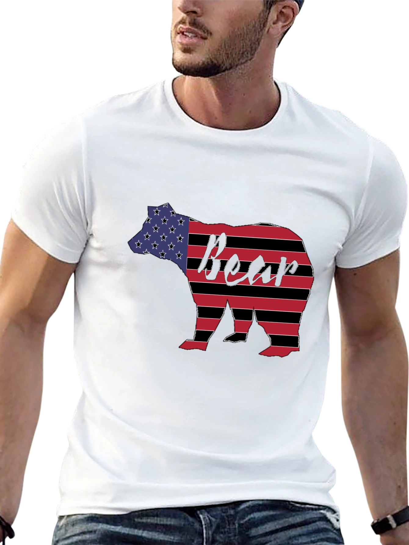 American Flag Bear Graphic Tee