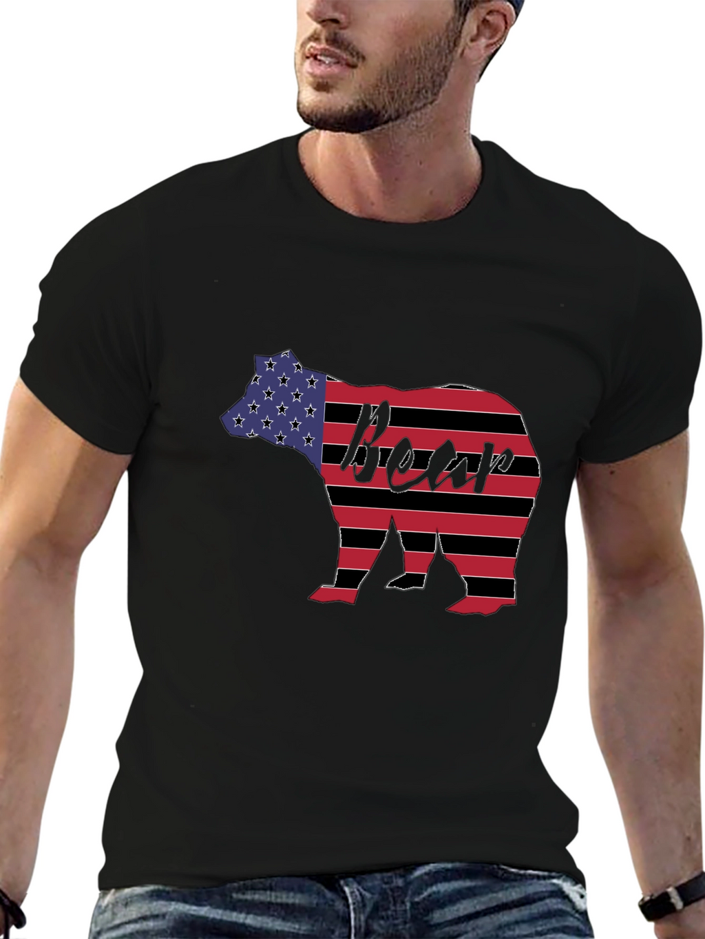 American Flag Bear Graphic Tee