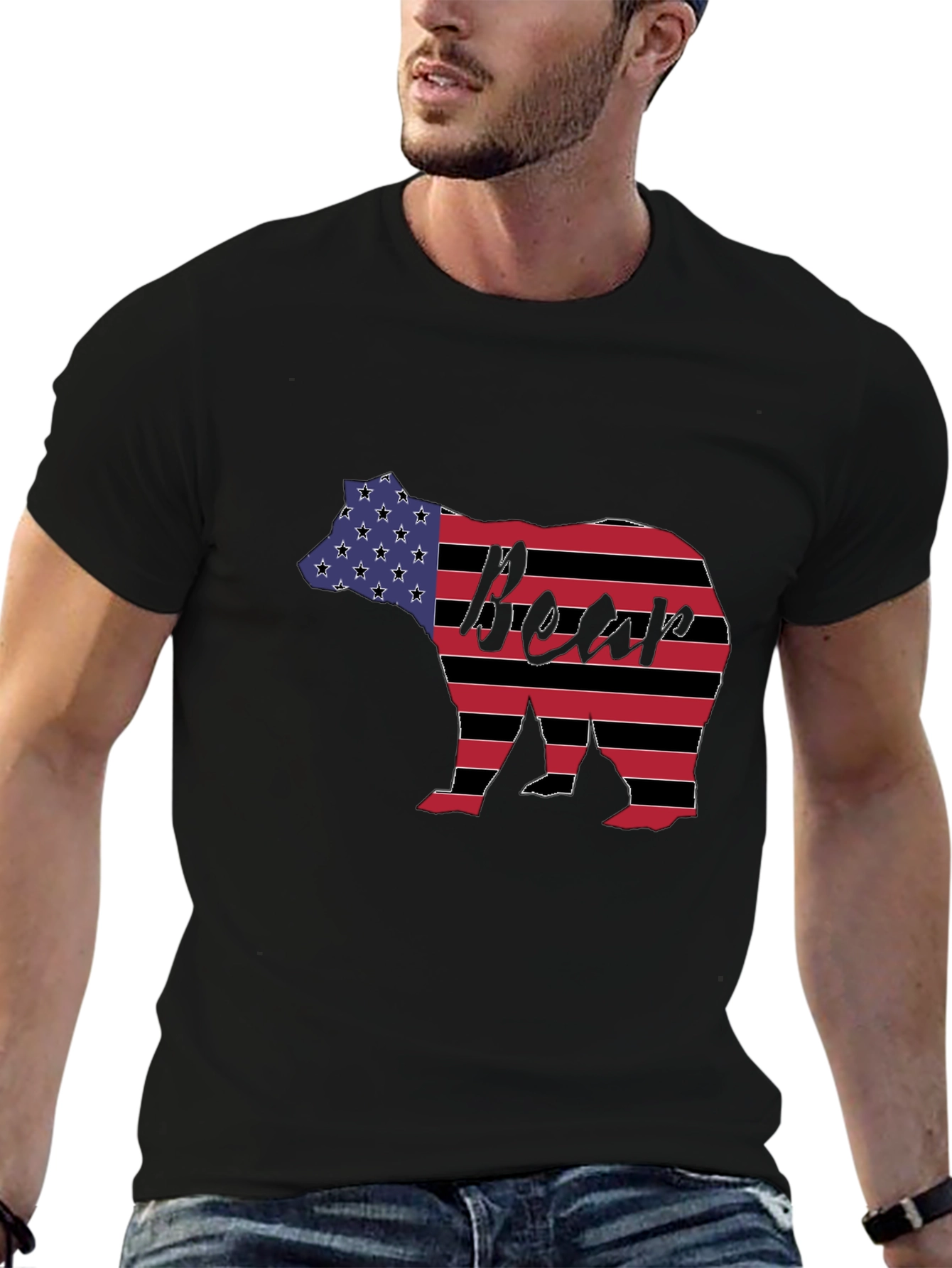 American Flag Bear Graphic Tee