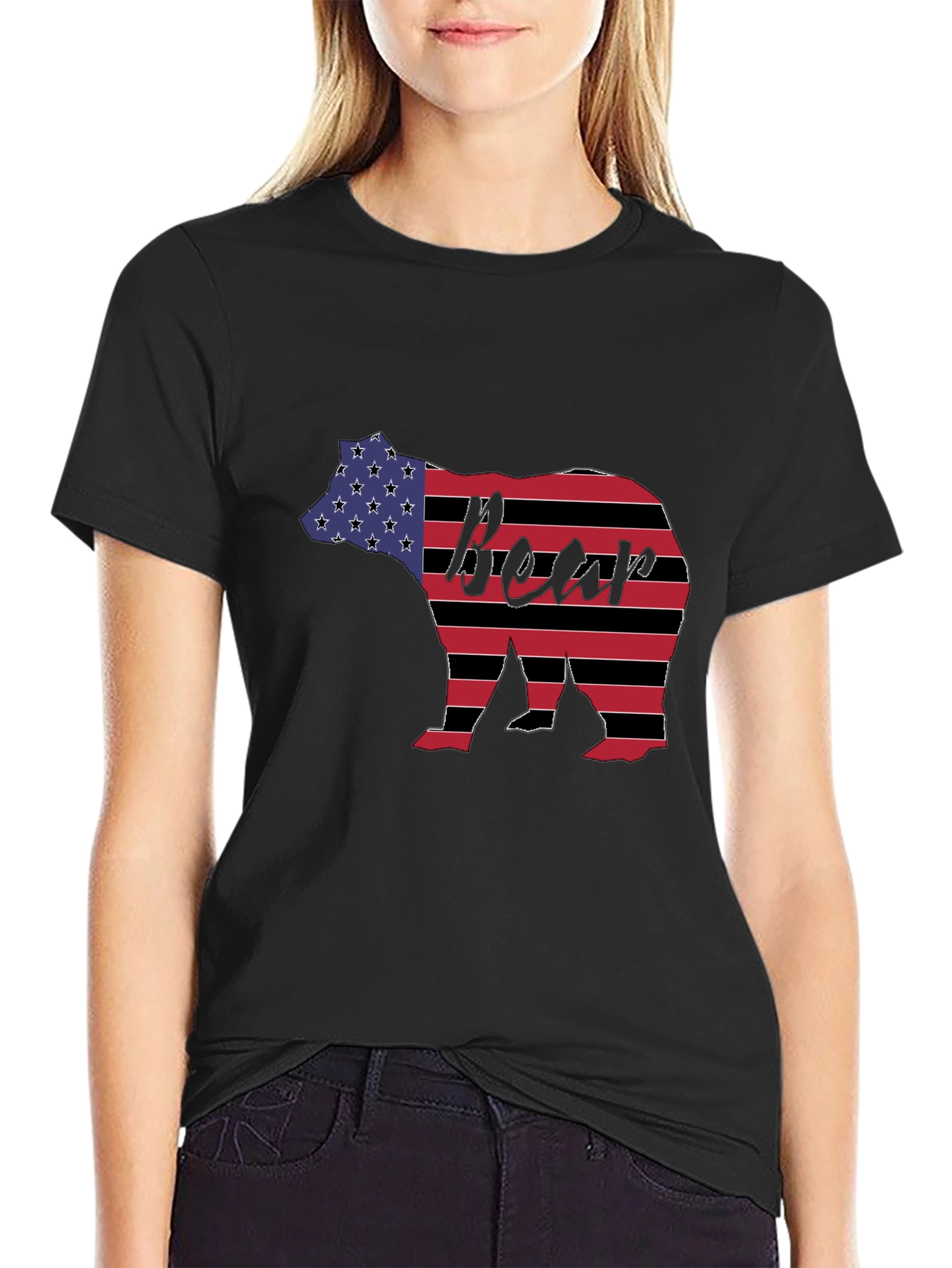 American Flag Bear Graphic Tee