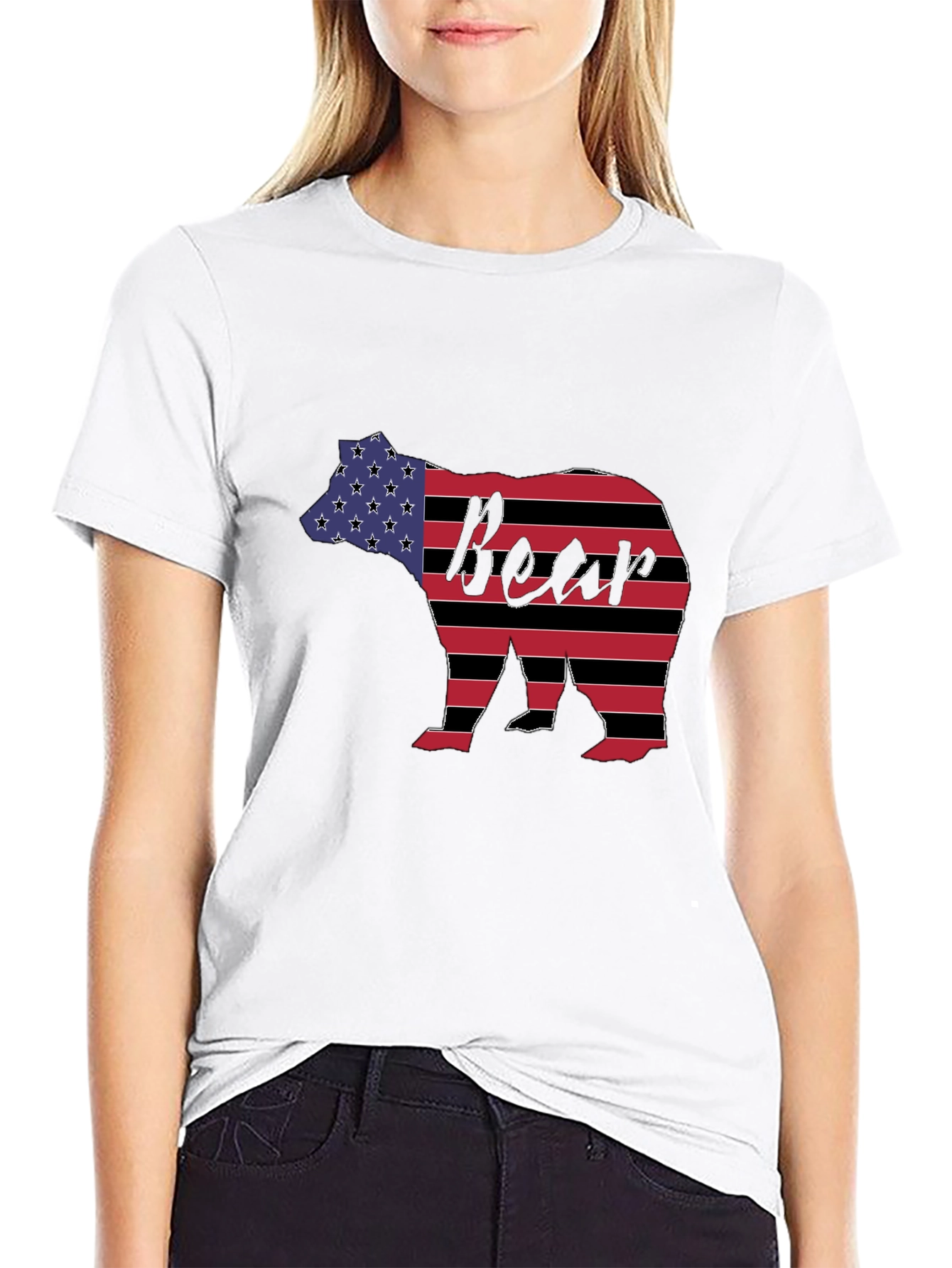 American Flag Bear Graphic Tee