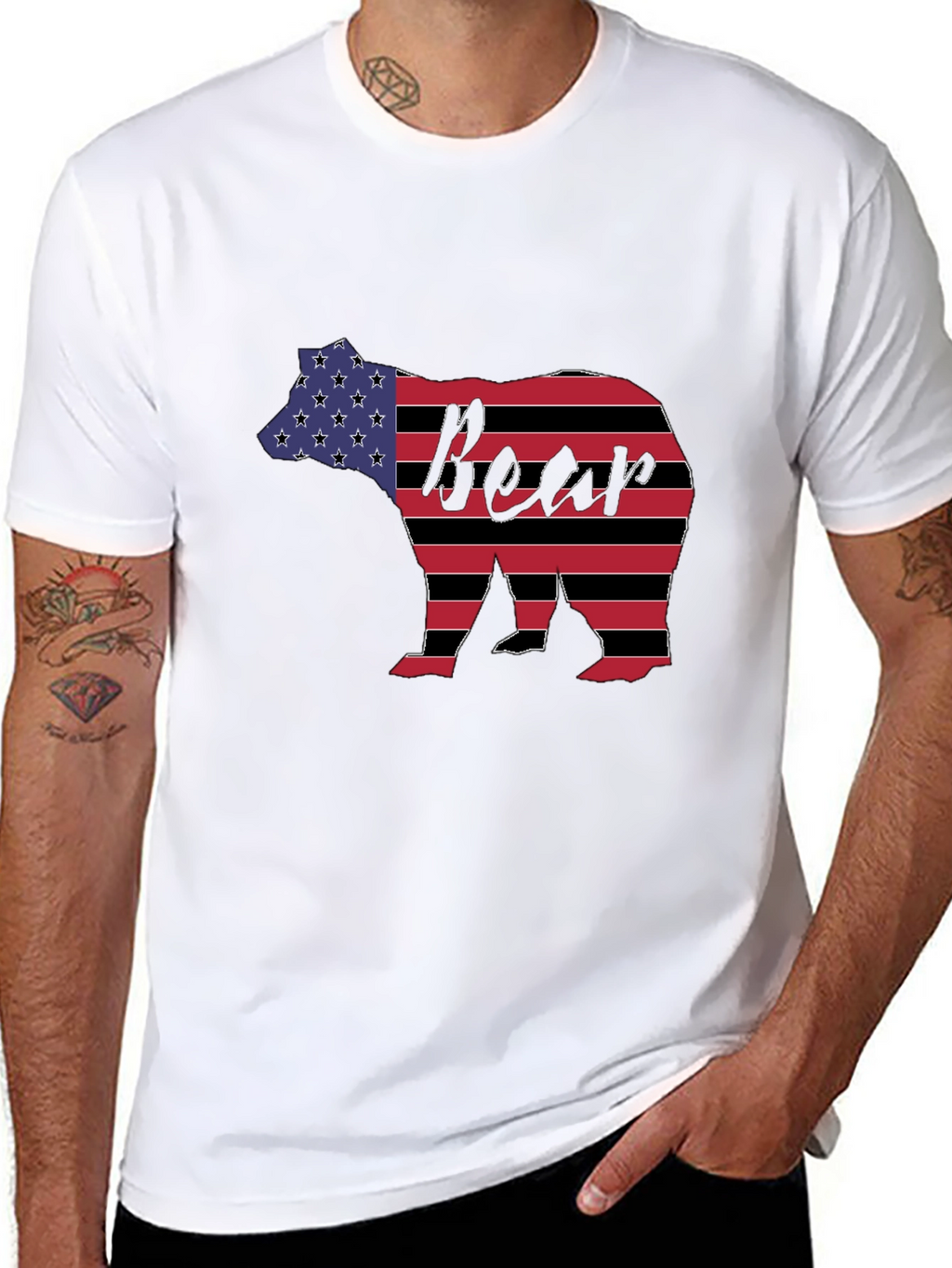 American Flag Bear Graphic Tee