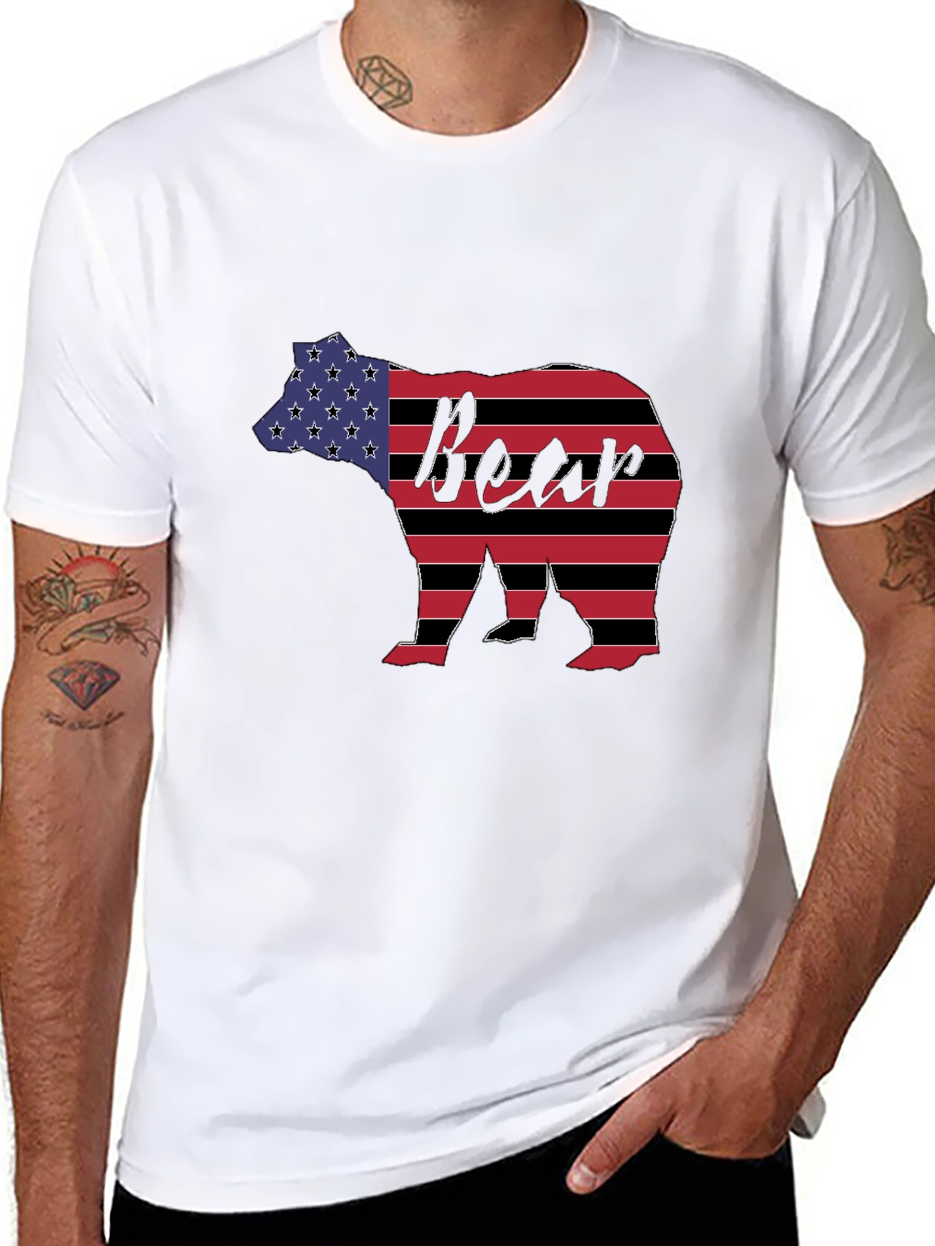 American Flag Bear Graphic Tee
