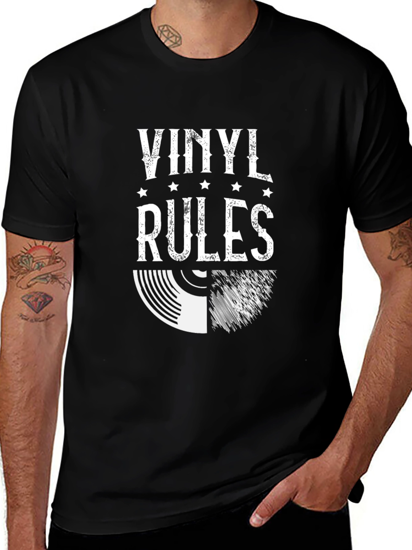 Vinyl Rules Graphic Tee - Music Lovers T-Shirt