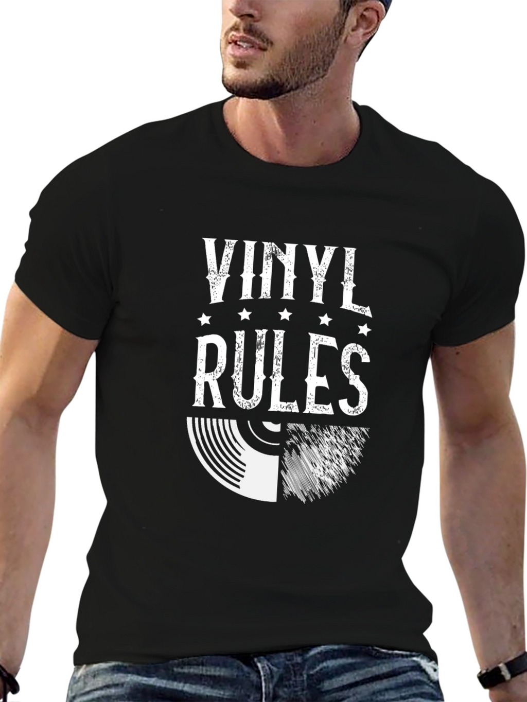Vinyl Rules Graphic Tee - Music Lovers T-Shirt