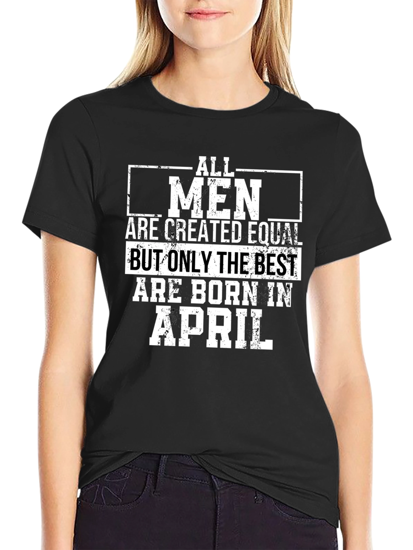 Best Men Born in April Black Graphic Tee