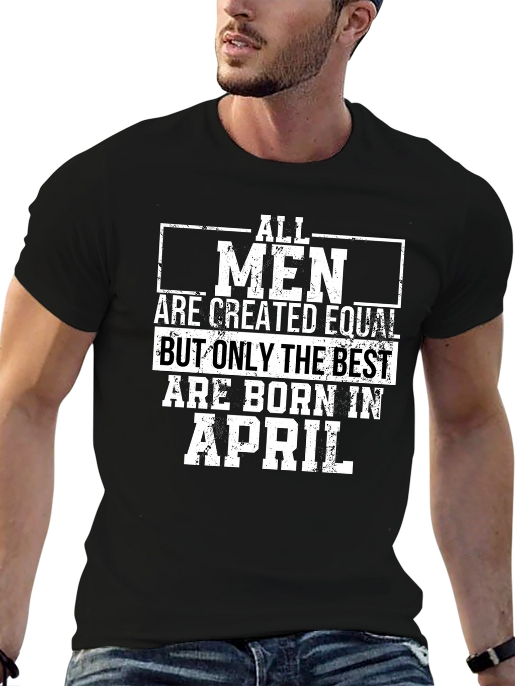 Best Men Born in April Black Graphic Tee
