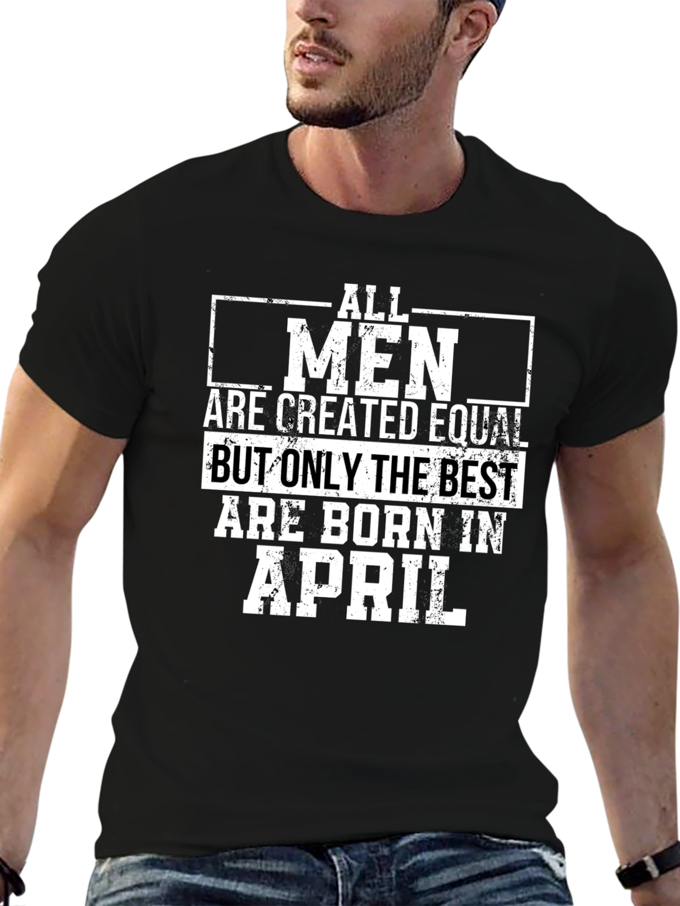 Best Men Born in April Black Graphic Tee