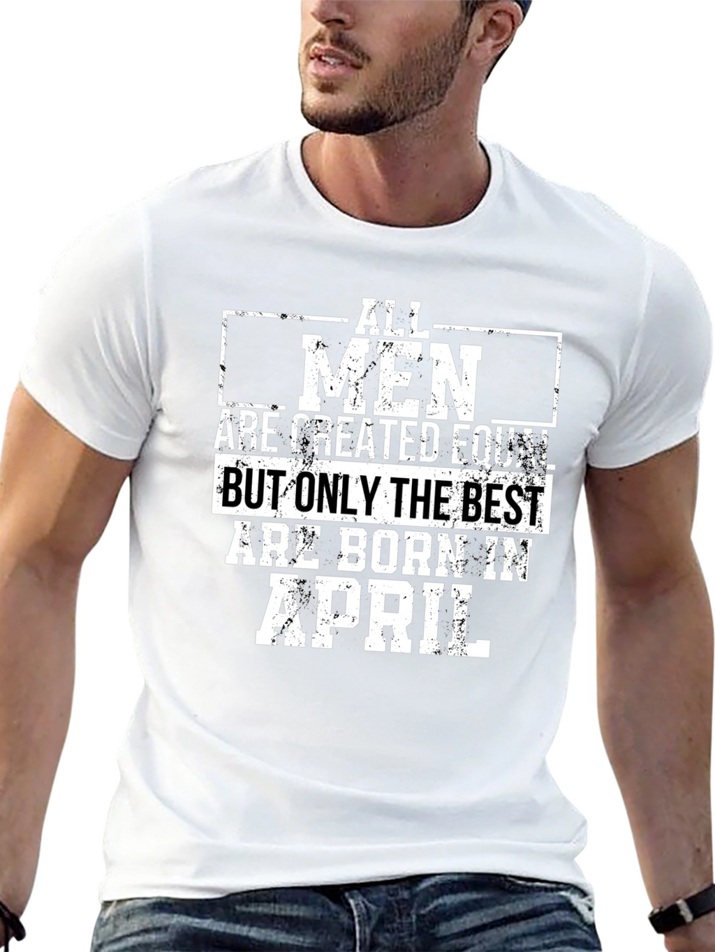 Best Men Born in April Black Graphic Tee