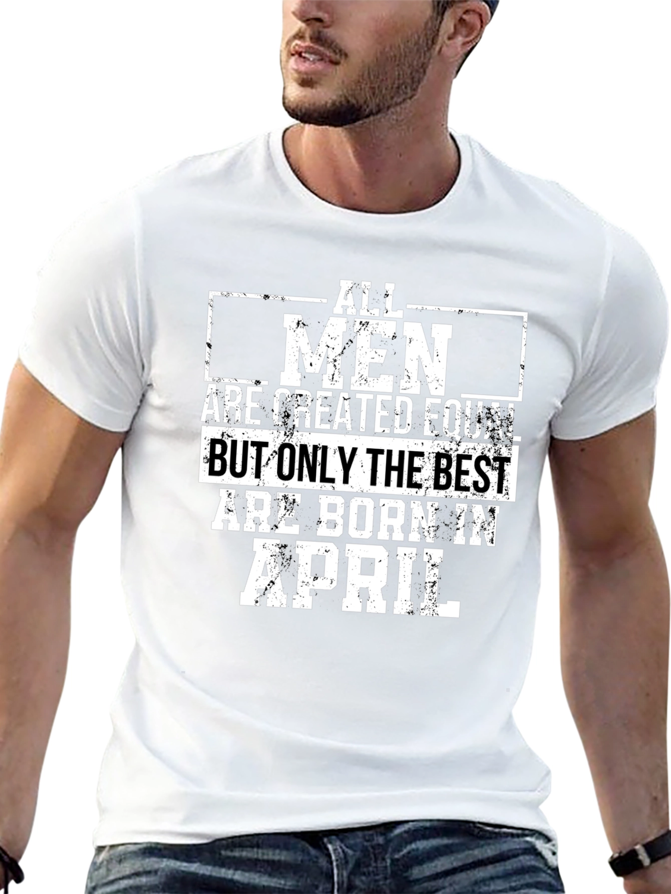 Best Men Born in April Black Graphic Tee