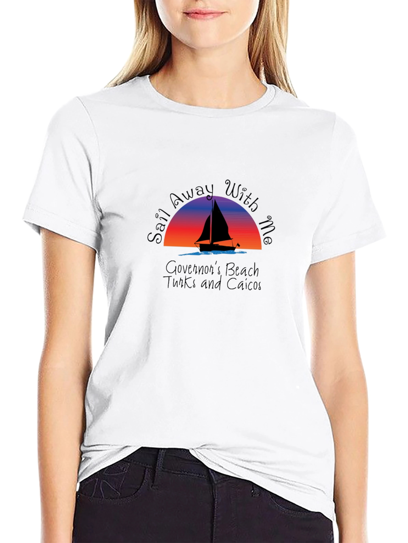 Sail Away T-Shirt: Governors Beach Turks and Caicos