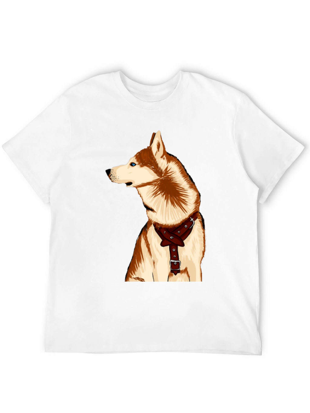 Dog Lover T-Shirt - Husky with Harness Graphic Tee