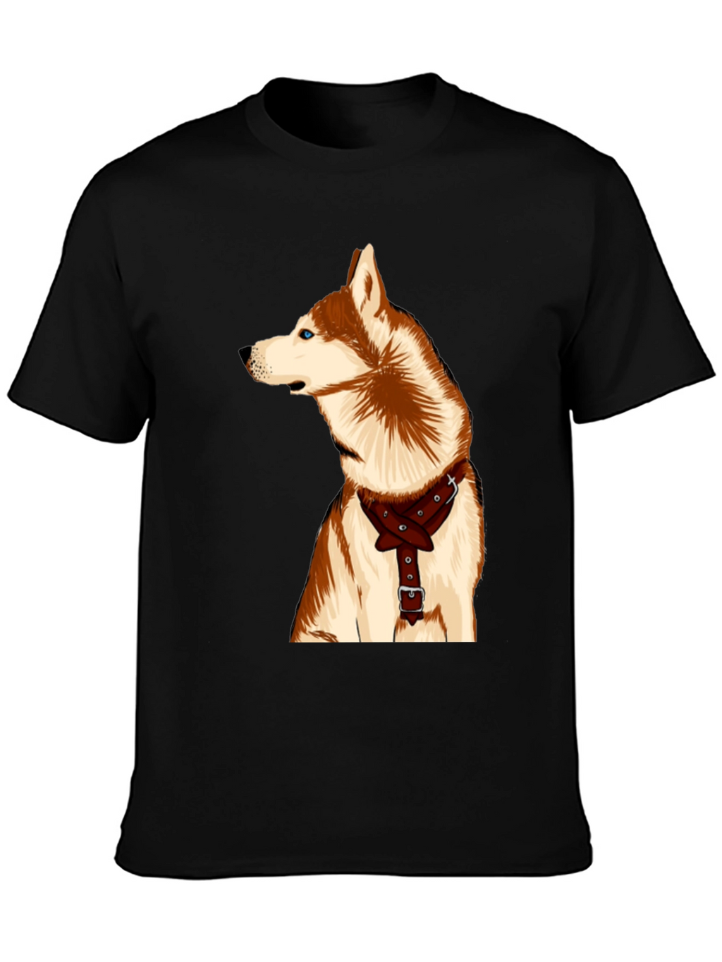 Dog Lover T-Shirt - Husky with Harness Graphic Tee