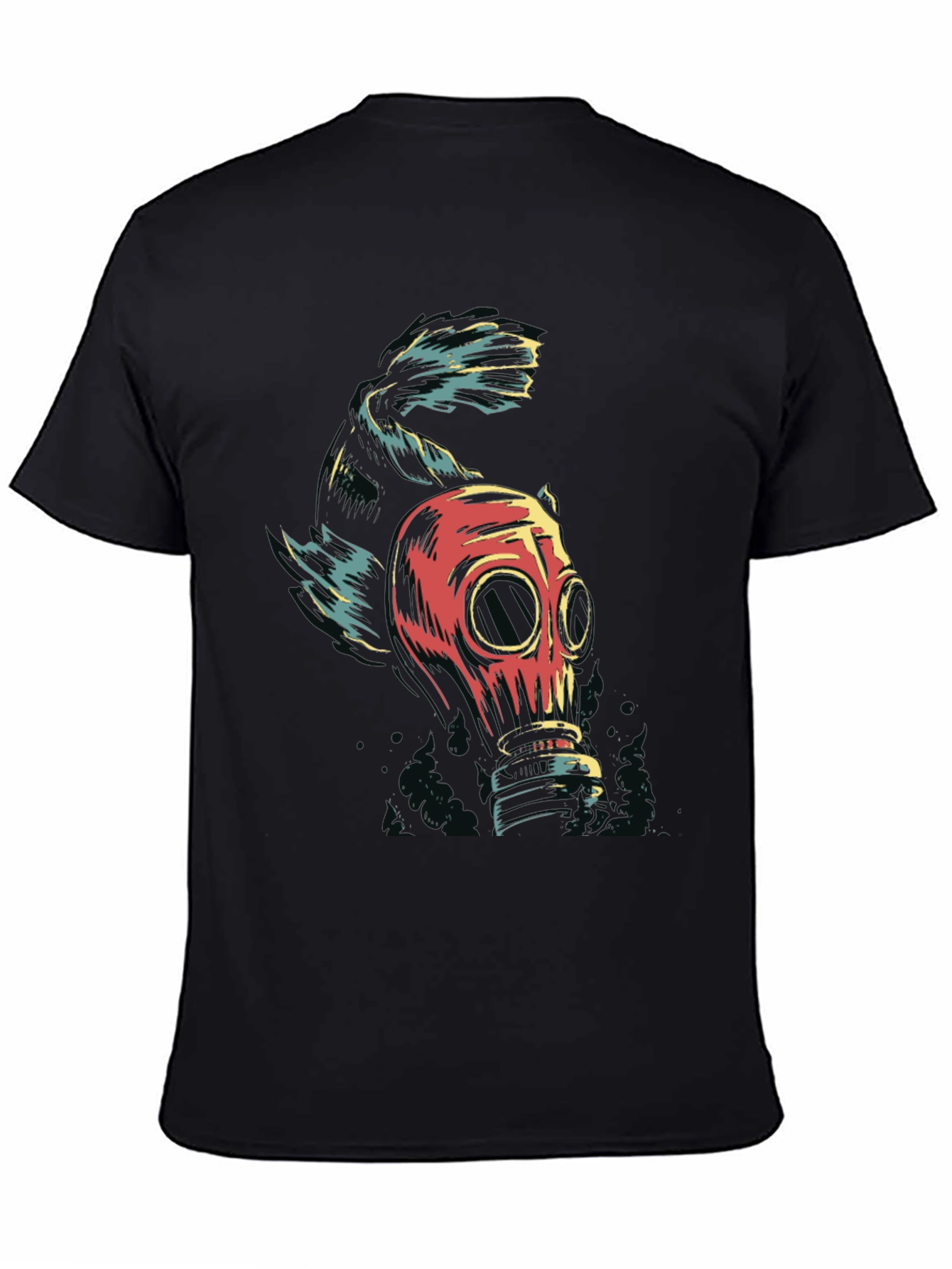 Gas Mask Fish Graphic Tee - Black Unisex T-Shirt