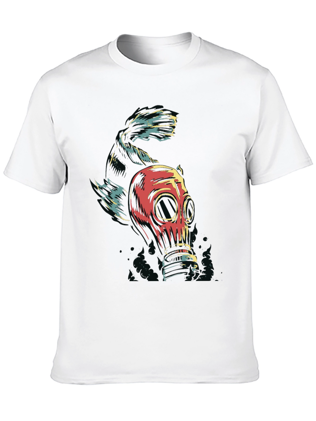 Gas Mask Fish Graphic Tee - Black Unisex T-Shirt