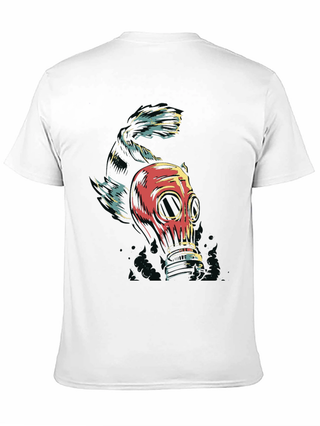 Gas Mask Fish Graphic Tee - Black Unisex T-Shirt