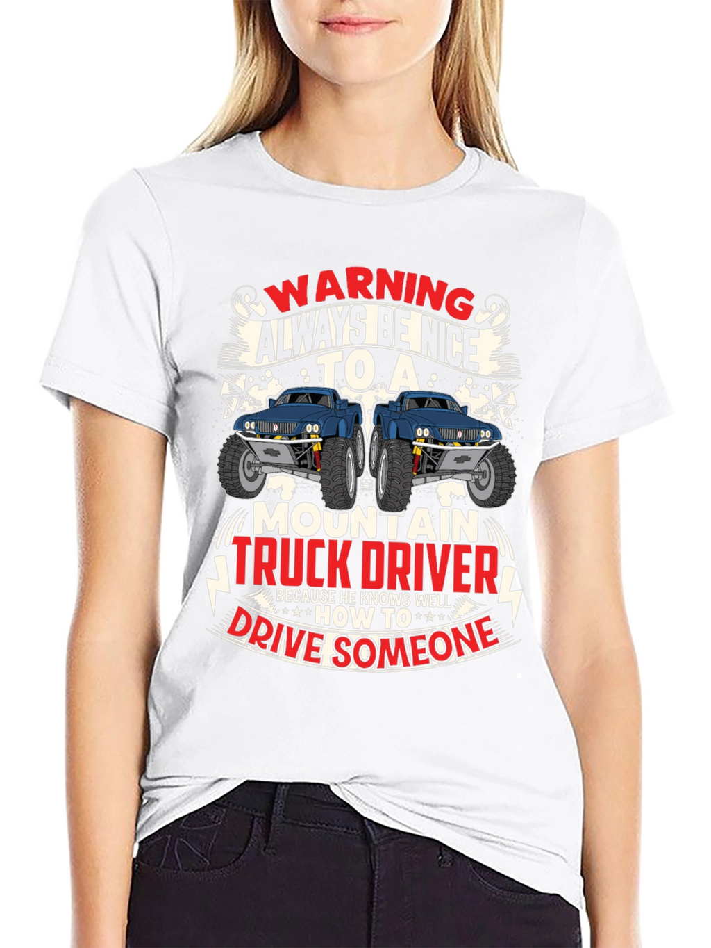 Warning Mountain Truck Driver Graphic T-Shirt