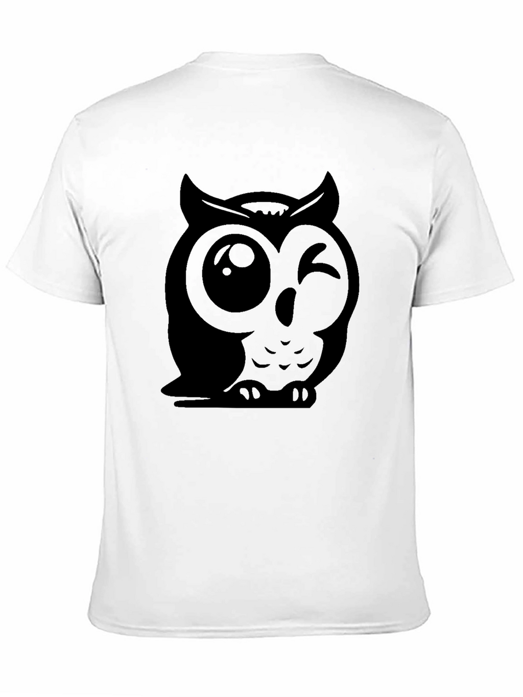 Winking Owl Graphic Tee - Soft Cotton Black T-Shirt