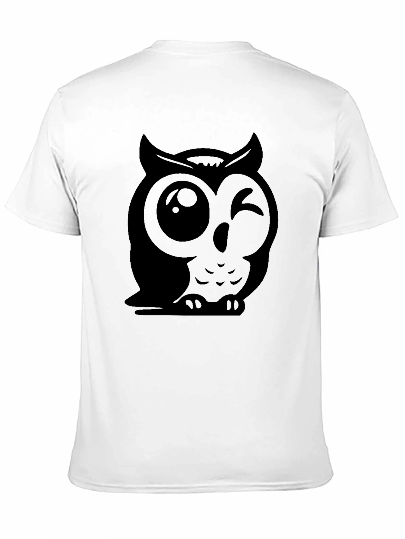 Winking Owl Graphic Tee - Soft Cotton Black T-Shirt