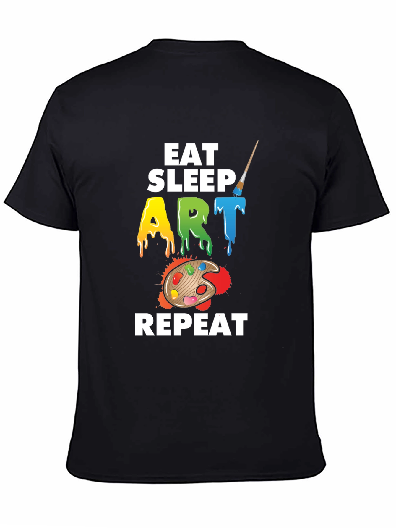 Eat Sleep Art Repeat Graphic Tee - Black