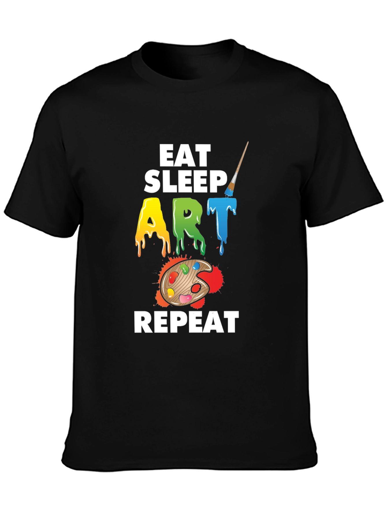 Eat Sleep Art Repeat Graphic Tee - Black