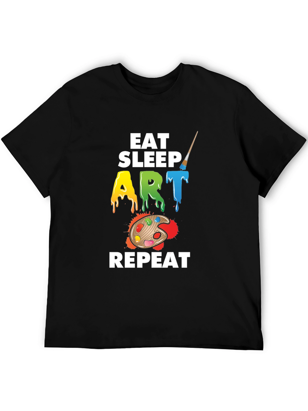 Eat Sleep Art Repeat Graphic Tee - Black