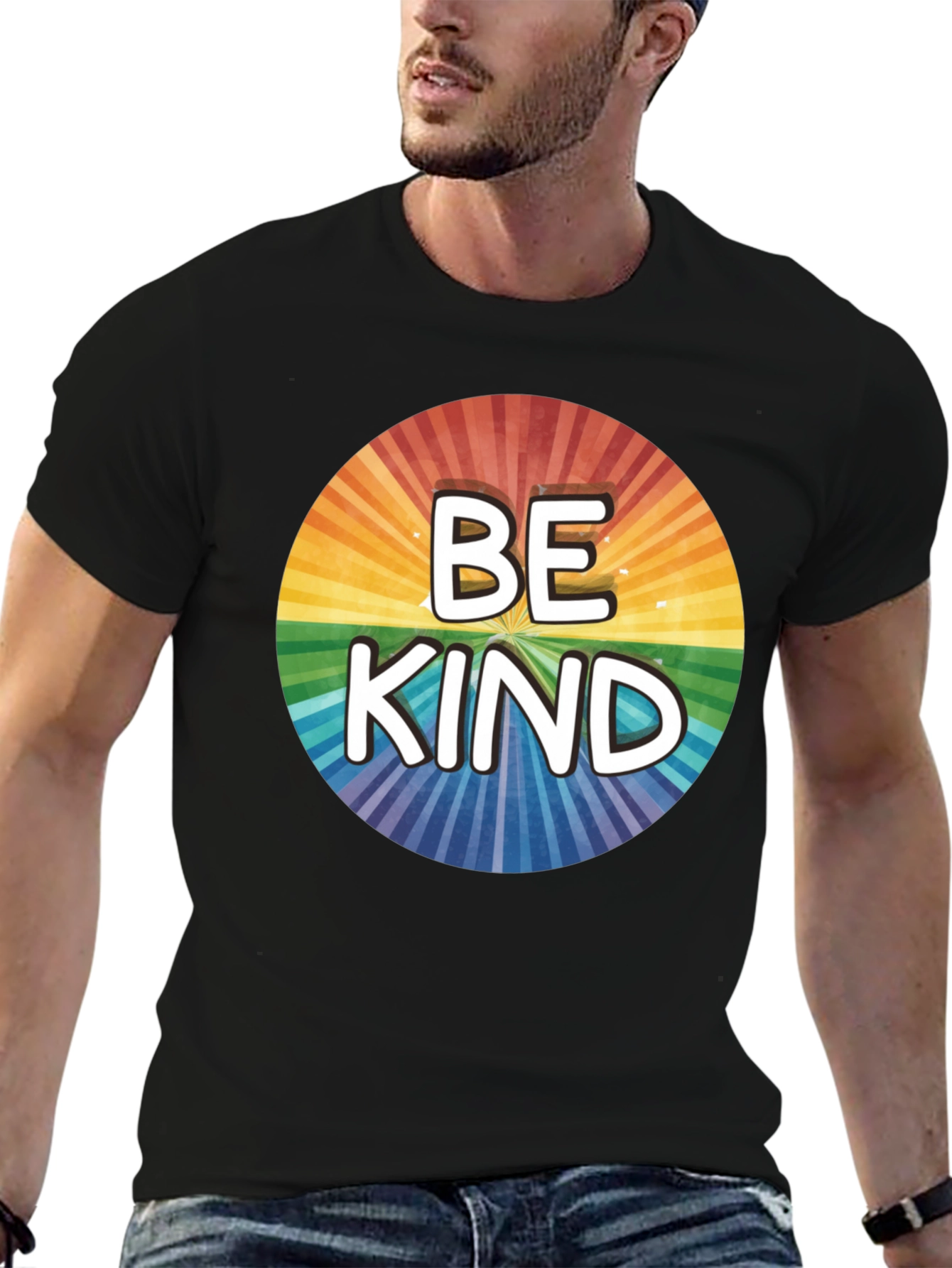 Be Kind Rainbow Circle Graphic T-Shirt