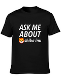 Ask Me About Shiba Inu Black T-Shirt