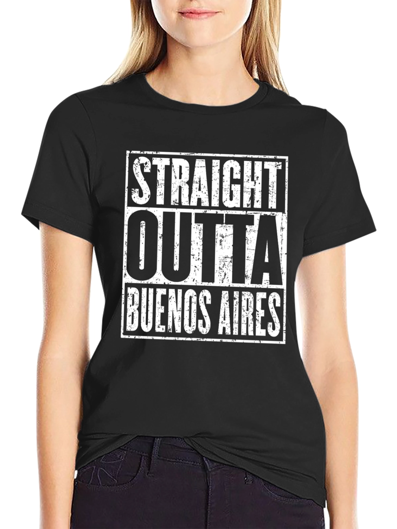 Straight Outta Buenos Aires Black T-Shirt