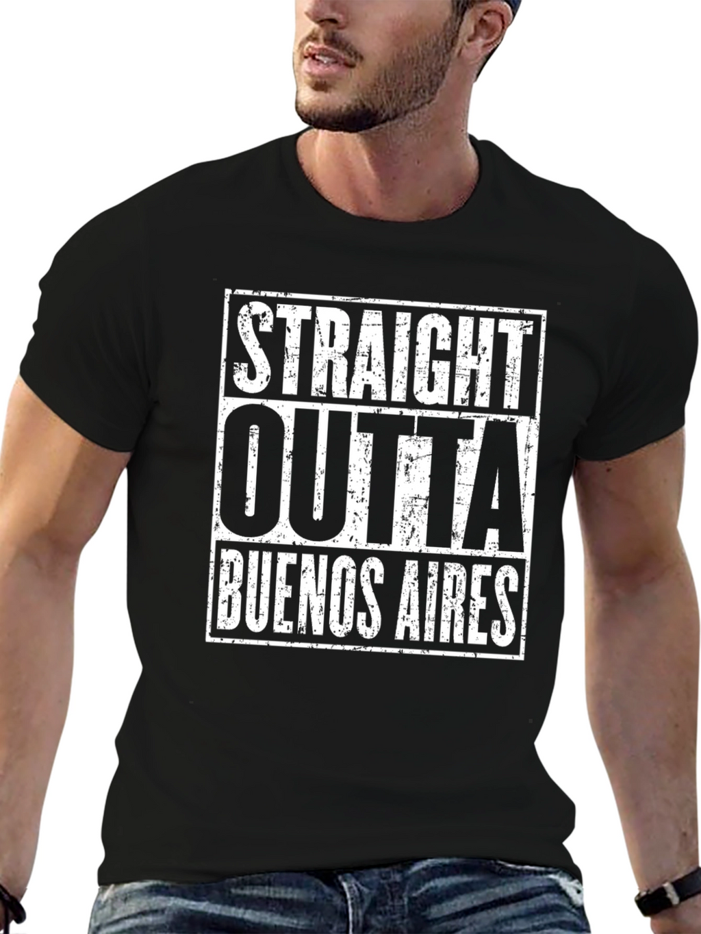 Straight Outta Buenos Aires Black T-Shirt