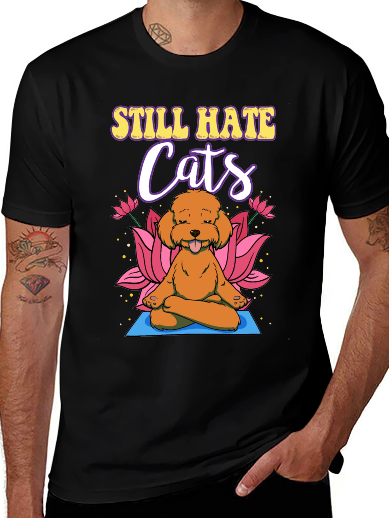 Still Hate Cats Yoga Dog Graphic T-Shirt