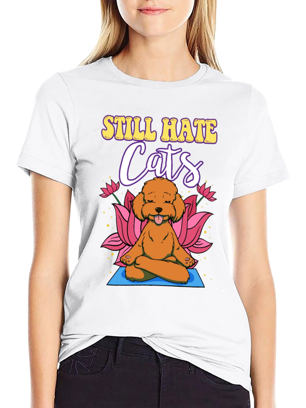 Still Hate Cats Yoga Dog Graphic T-Shirt