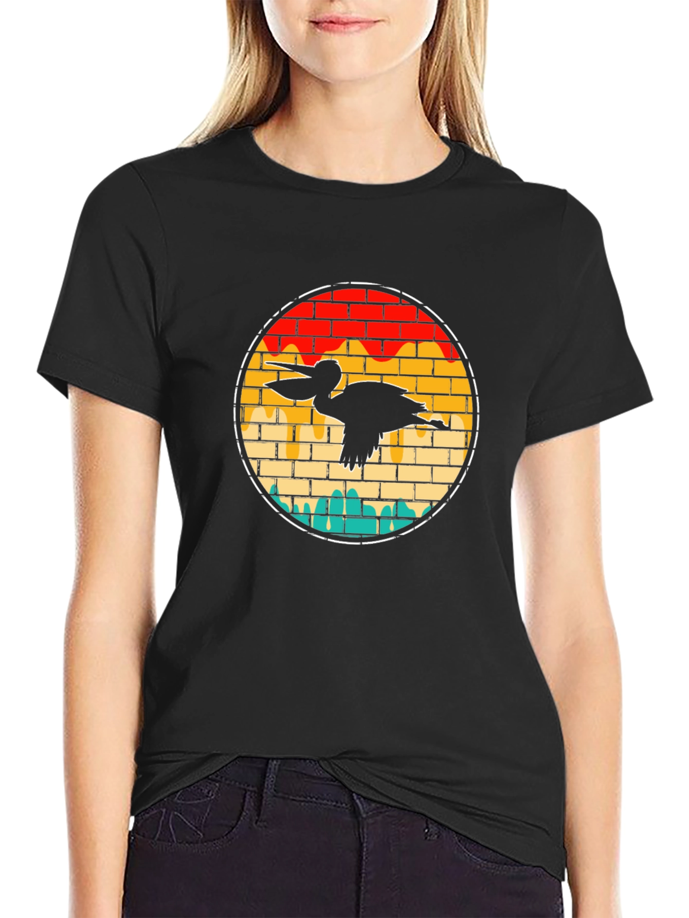 Retro Pelican T-Shirt - Vintage Bird Design