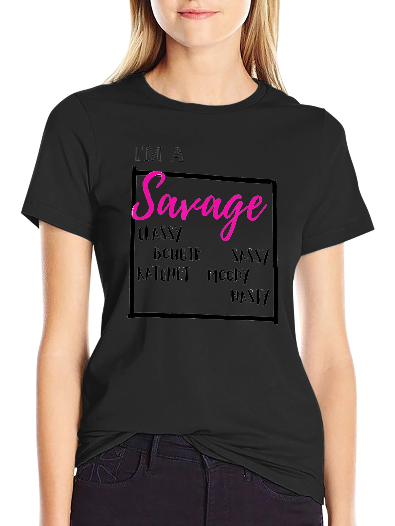Im a Savage Graphic Tee - Black