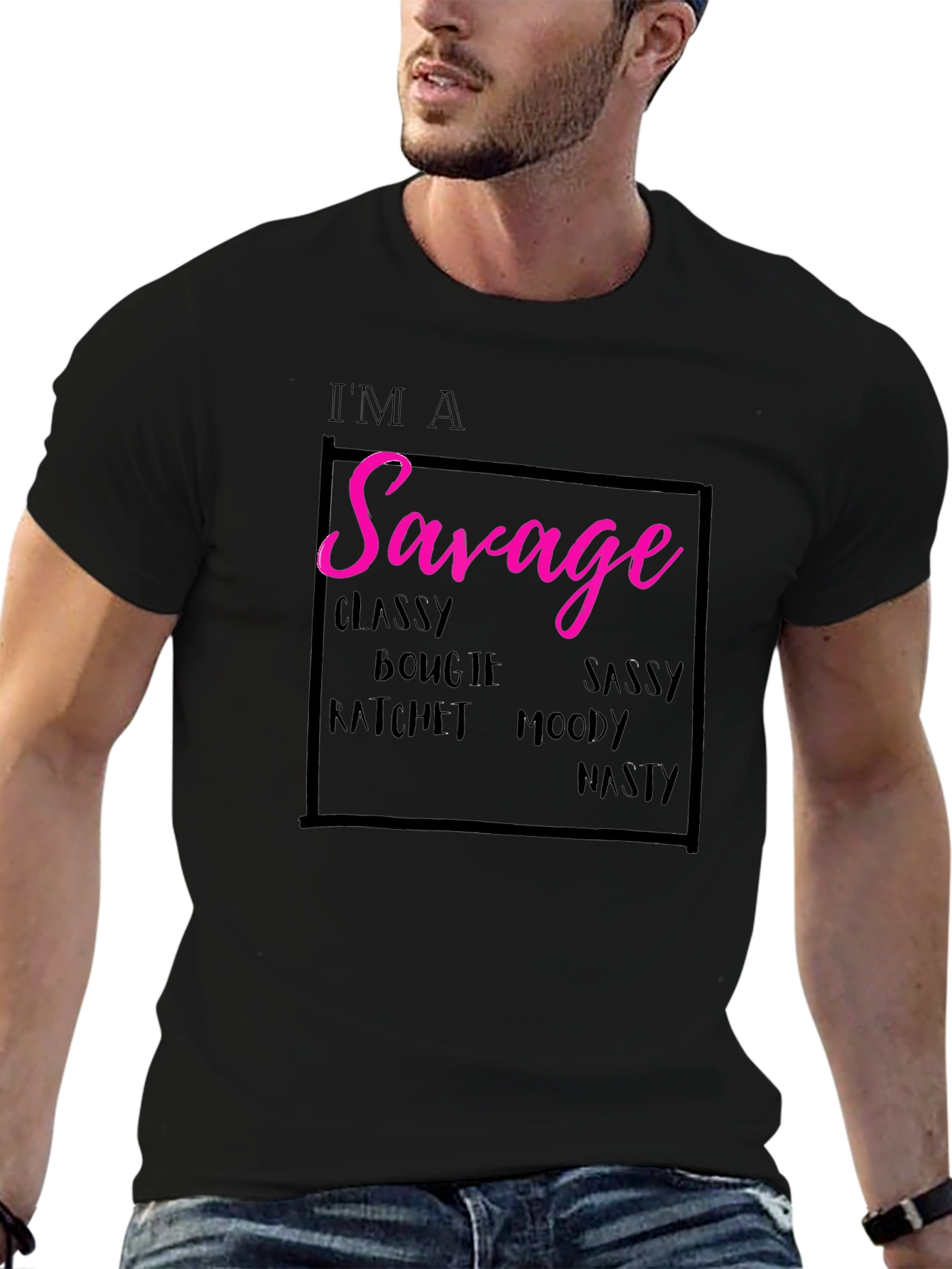 Im a Savage Graphic Tee - Black