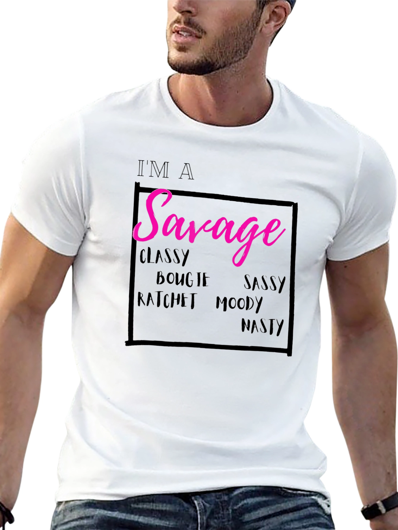 Im a Savage Graphic Tee - Black