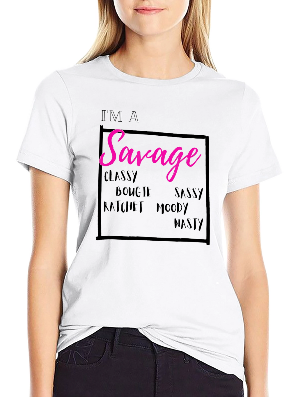 Im a Savage Graphic Tee - Black