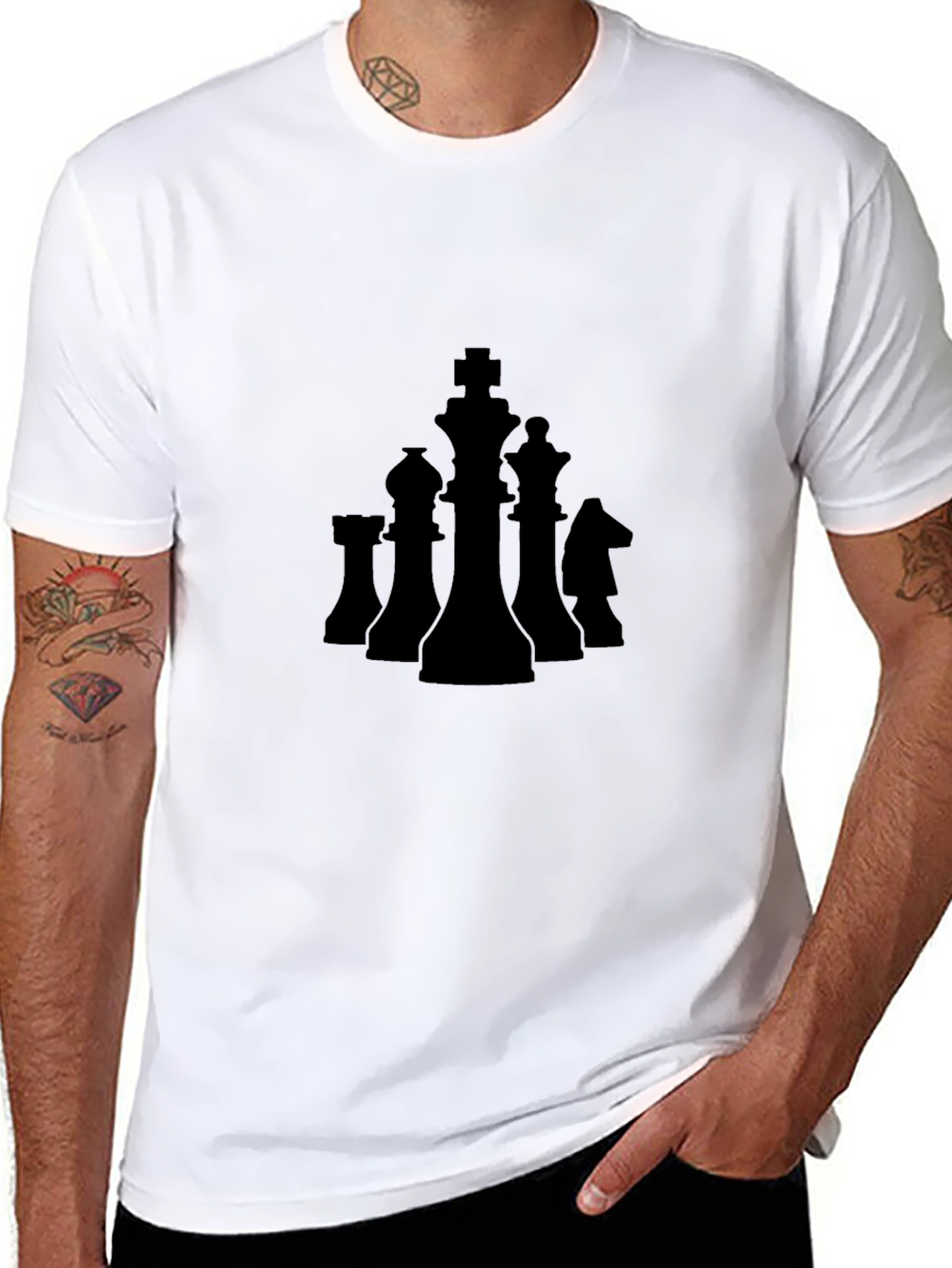 Chess Piece Graphic Tee - Black