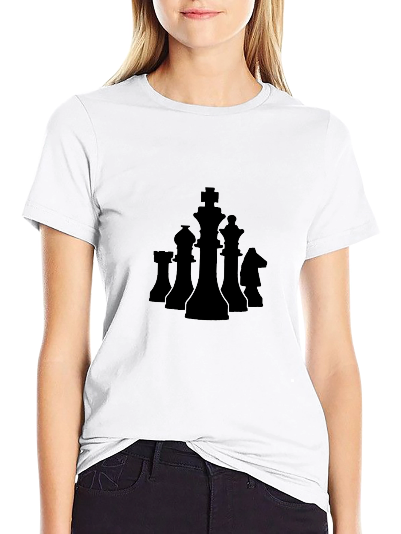Chess Piece Graphic Tee - Black