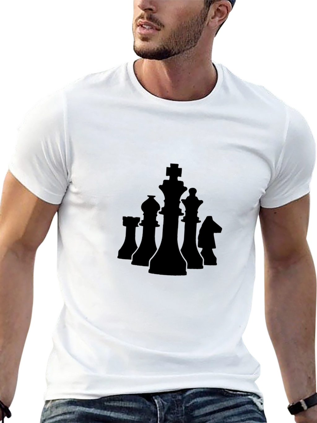 Chess Piece Graphic Tee - Black