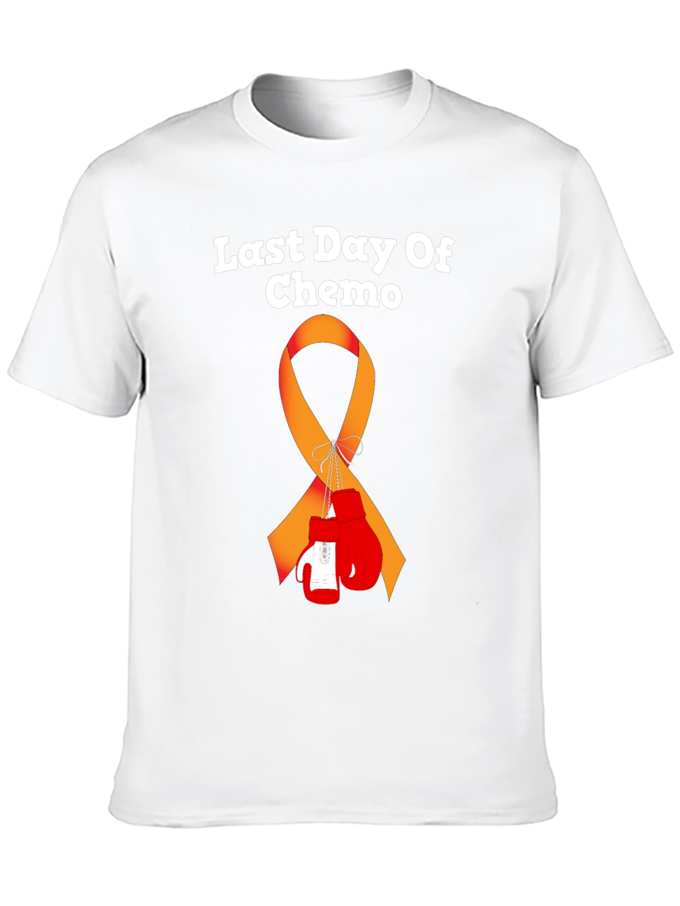 Last Day Of Chemo T-Shirt Cancer Ribbon & Boxing Gloves