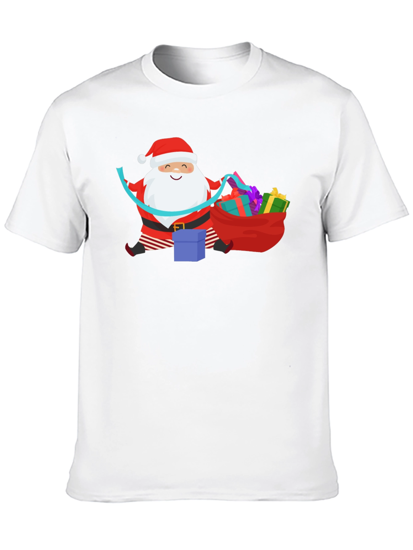 Santa with Gifts Graphic T-Shirt - Holiday Cheer