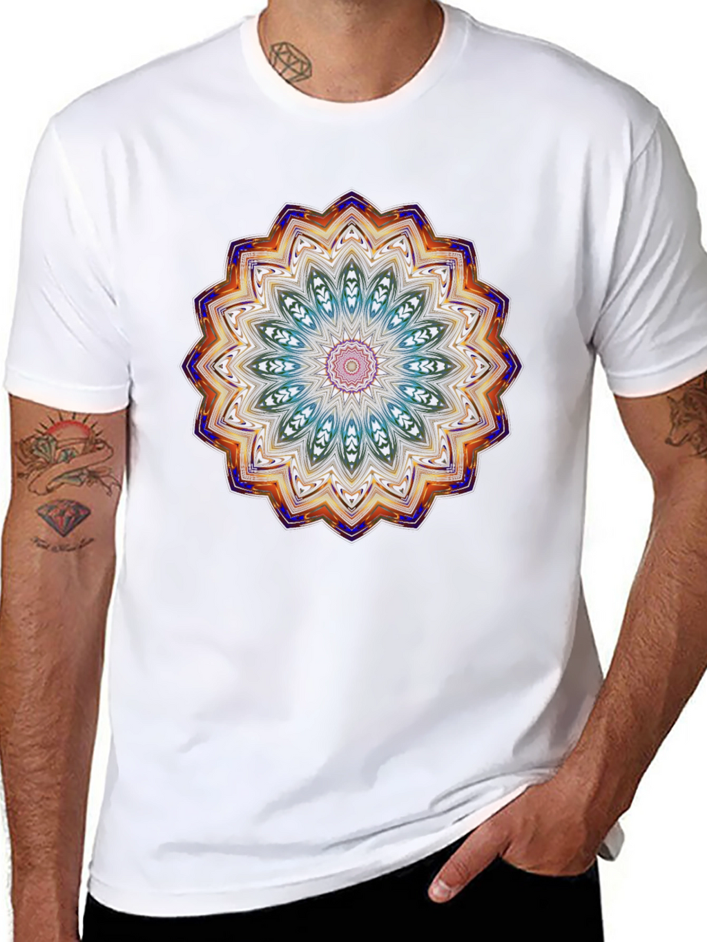 Mandala Graphic Print Black T-Shirt