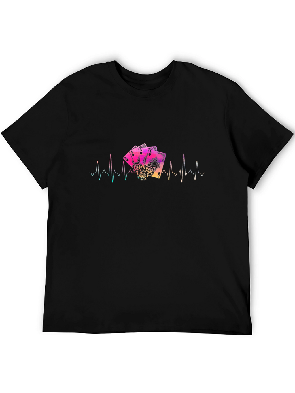 Poker Ace Card Heartbeat Graphic T-Shirt